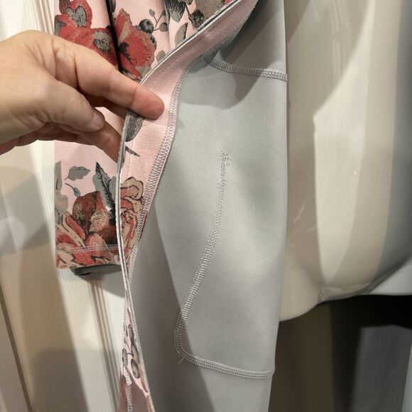 Philosophy Pink Floral Faux Leather Suede Duster Long Jacket Plus Size 1X - Picture 6 of 14